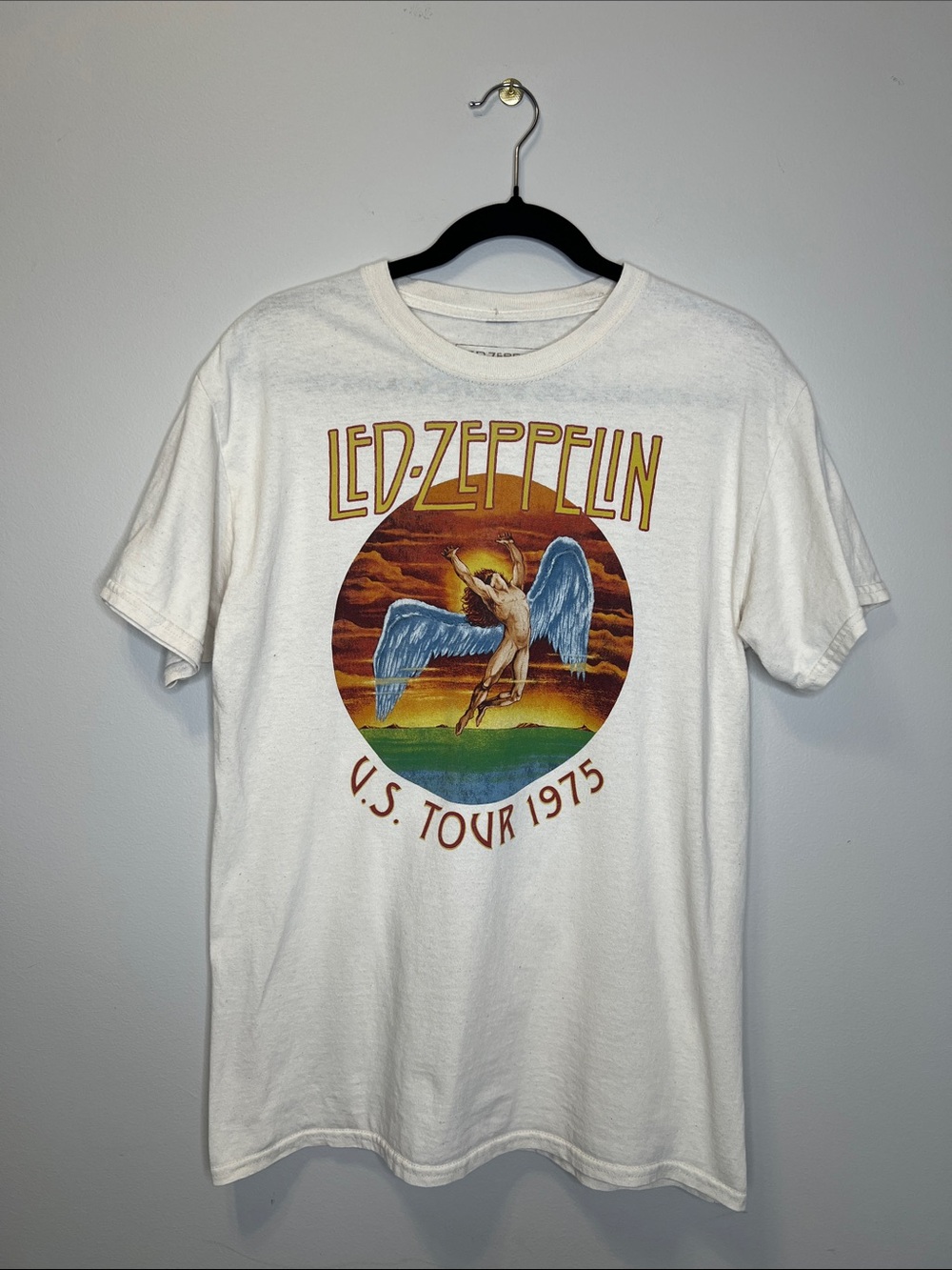 LED ZEPPELIN US Tour 1975 Graphic Print Band Tee size Medium - Picture 2 of 8